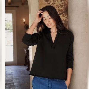 Frank & Eileen Black Patrick Henley Popover, Heritage Jersey Cotton,size Medium